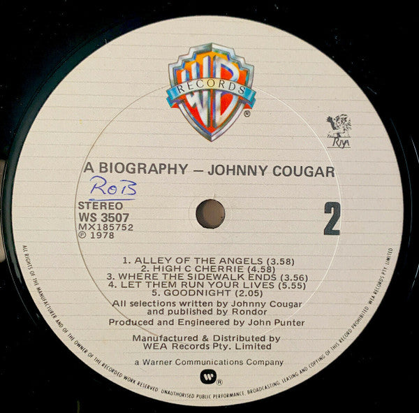 Johnny Cougar* : A Biography (LP, Album)