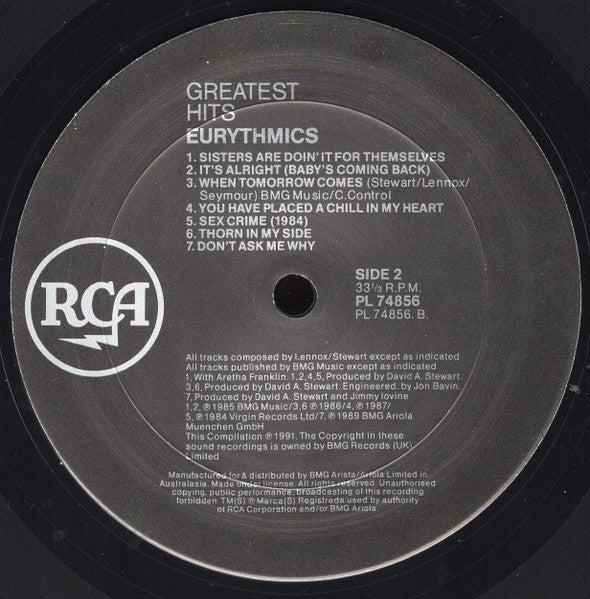 Eurythmics : Greatest Hits (LP, Comp, Gat)