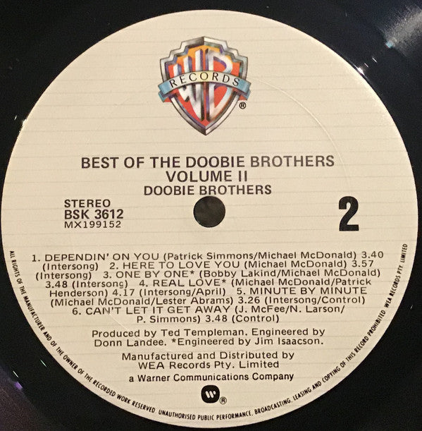 The Doobie Brothers : Best Of The Doobies - Volume II (LP, Comp)
