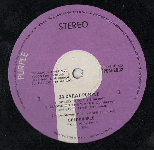 Deep Purple : 24 Carat Purple (LP, Comp)