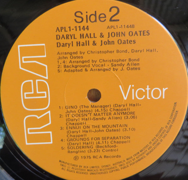 Daryl Hall & John Oates : Daryl Hall & John Oates (LP, Album)