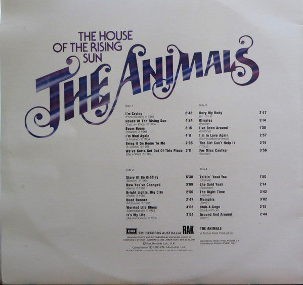 The Animals : The House Of The Rising Sun (2xLP, Comp)