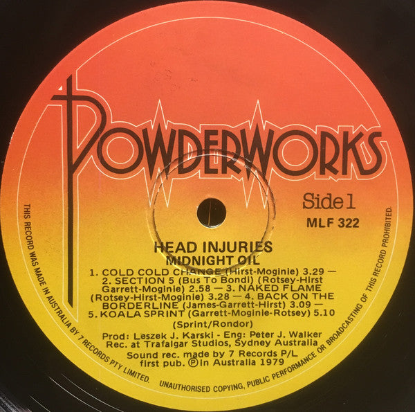 Midnight Oil : Head Injuries (LP, Album)