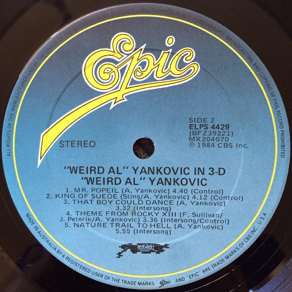 "Weird Al" Yankovic : In 3-D (LP, Album)