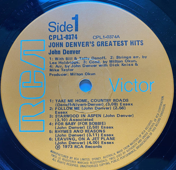 John Denver : John Denver's Greatest Hits (LP, Comp)