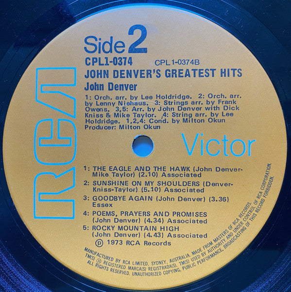 John Denver : John Denver's Greatest Hits (LP, Comp)