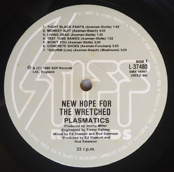 Plasmatics (2) : New Hope For The Wretched (LP, Album)