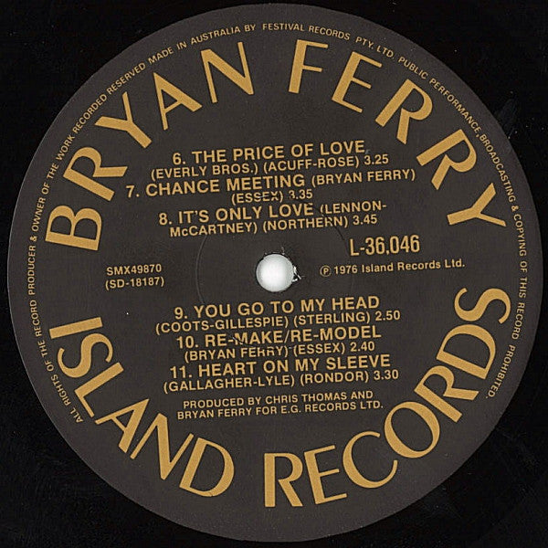 Bryan Ferry : Let's Stick Together (LP, Album)