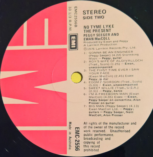 Peggy Seeger & Ewan MacColl : No Tyme Lyke The Present (LP, Album)