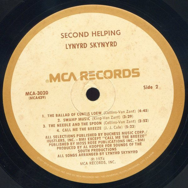 Lynyrd Skynyrd : Second Helping (LP, Album, RE, RP, Pin)