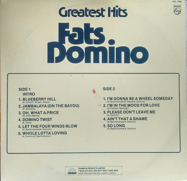 Fats Domino : Greatest Hits (LP, Album, RE)