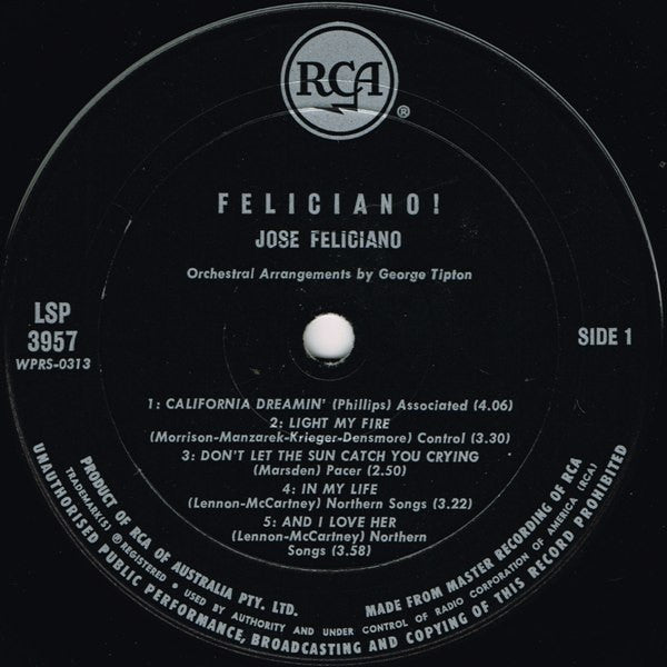 José Feliciano : Feliciano! (LP, Album, RP)
