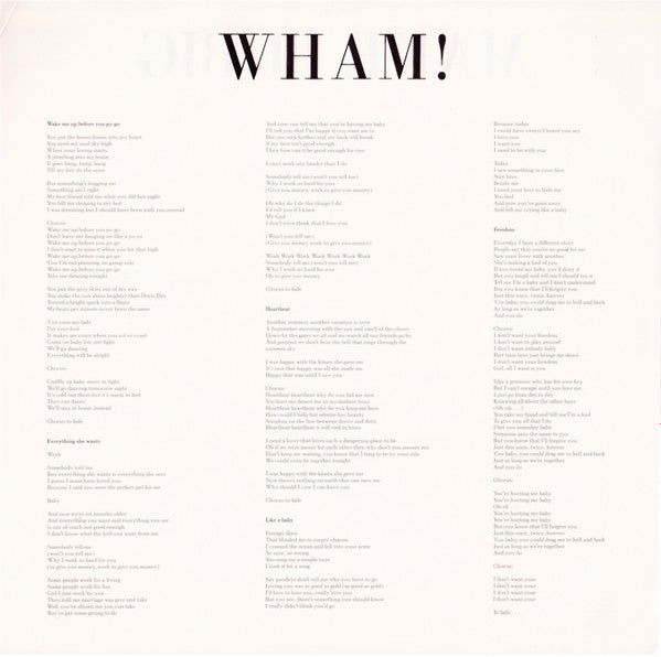 Wham! : Make It Big (LP, Album, wit)