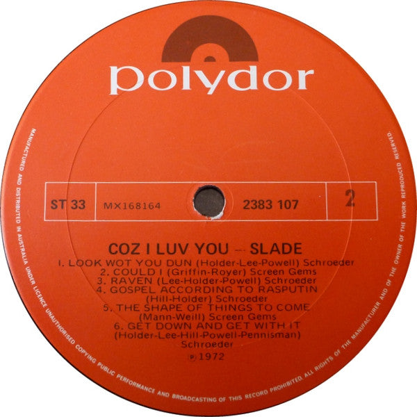 Slade : Coz I Luv You (LP, Comp)