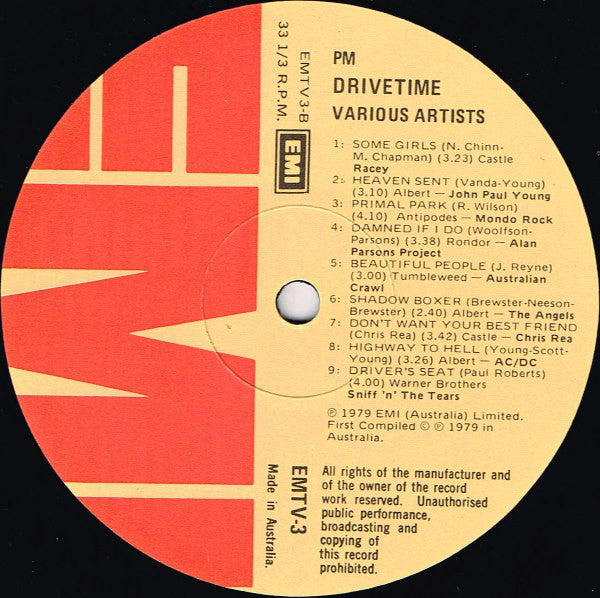 Various : Drivetime Vol 1 (LP, Comp)