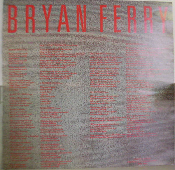 Bryan Ferry : Boys And Girls (LP, Album)