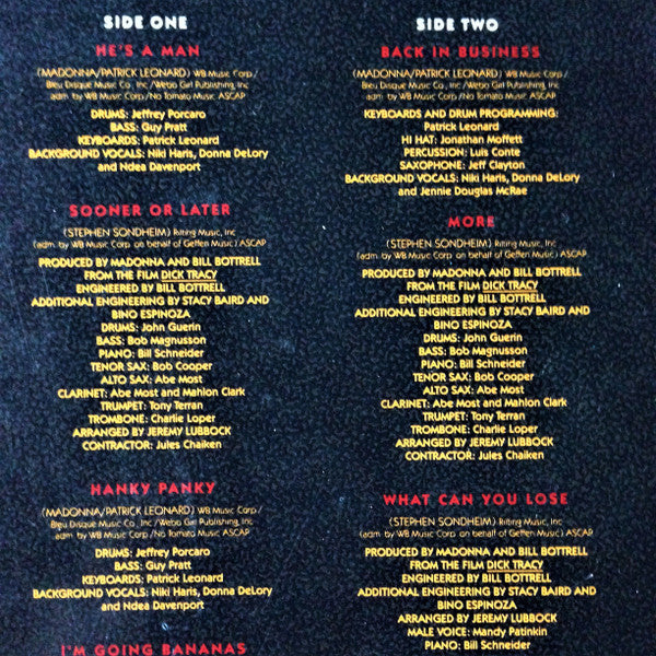 Madonna : I'm Breathless (Music From And Inspired By The Film Dick Tracy) (LP, Album)