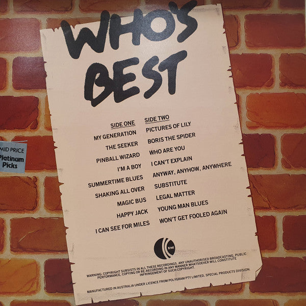 The Who : Who's Best (LP, Comp, Ltd)