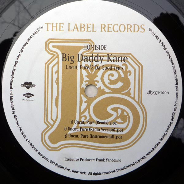 Big Daddy Kane : Uncut, Pure / 2 Da Good Tymz (12")