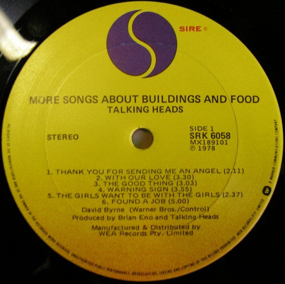 Talking Heads : More Songs About Buildings And Food (LP, Album)