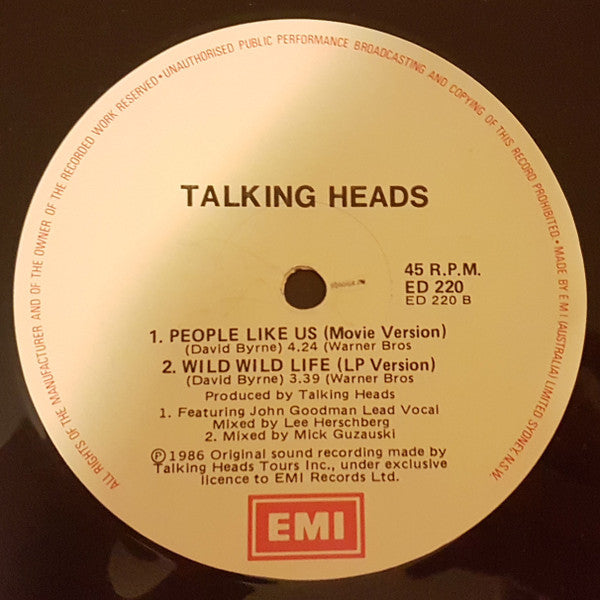 Talking Heads : Wild Wild Life (12", Maxi)