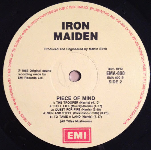 Iron Maiden : Piece Of Mind (LP, Album, Gat)