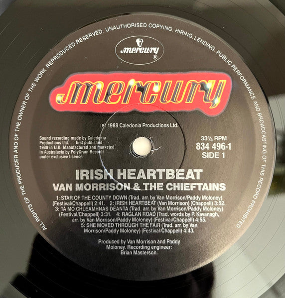 Van Morrison & The Chieftains : Irish Heartbeat (LP, Album)