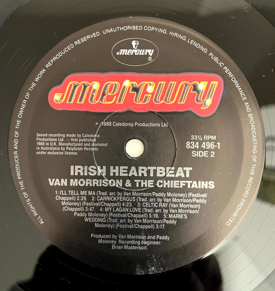 Van Morrison & The Chieftains : Irish Heartbeat (LP, Album)