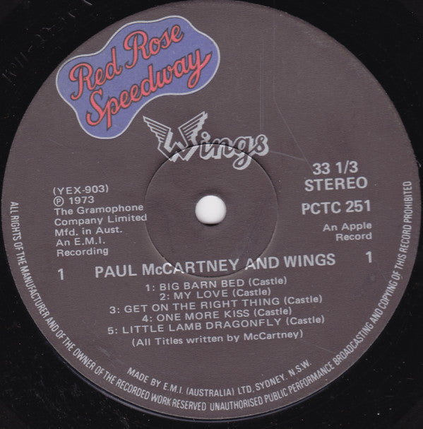 Wings (2) : Red Rose Speedway (LP, Album, Gat)