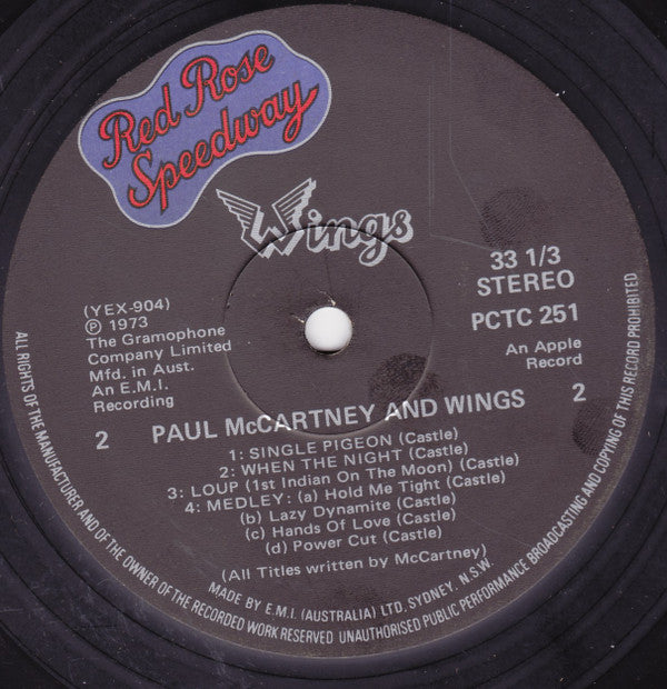 Wings (2) : Red Rose Speedway (LP, Album, Gat)
