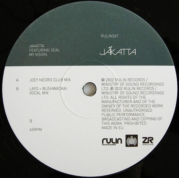 Jakatta Featuring Seal : My Vision (12")