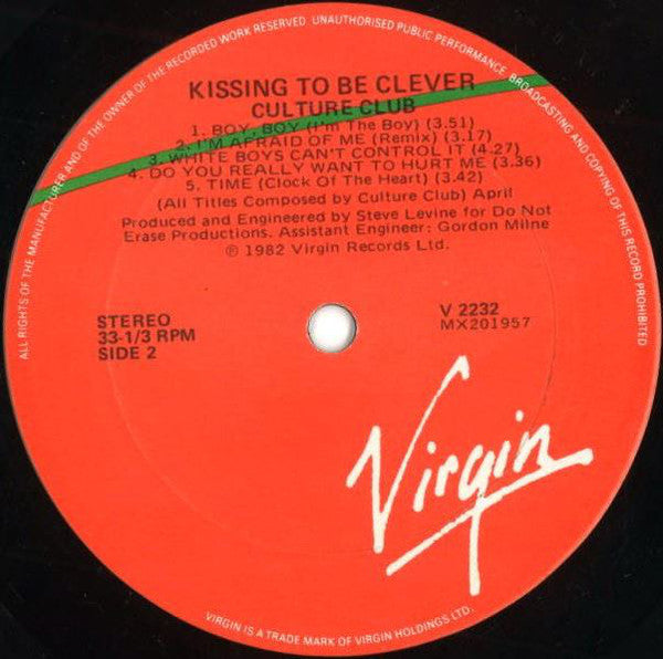 Culture Club : Kissing To Be Clever (LP, Album)