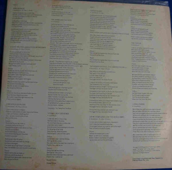 Kris Kristofferson : Easter Island (LP, Album)