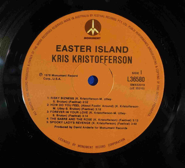 Kris Kristofferson : Easter Island (LP, Album)
