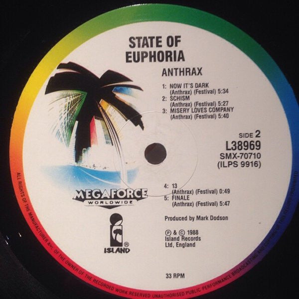 Anthrax : State Of Euphoria (LP, Album)