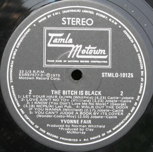 Yvonne Fair : The Bitch Is Black (LP, Album, RE)