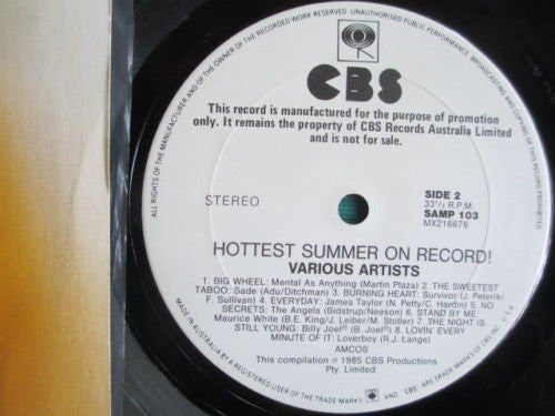 Various : Hottest Summer On Record (LP, Comp, Promo)