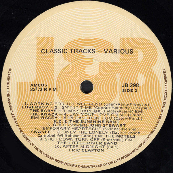 Various : Classic Tracks Volume One (LP, Comp)