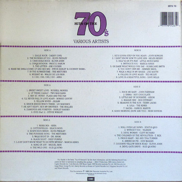 Various : Hits Of The 70's (3xLP, Comp, Box)