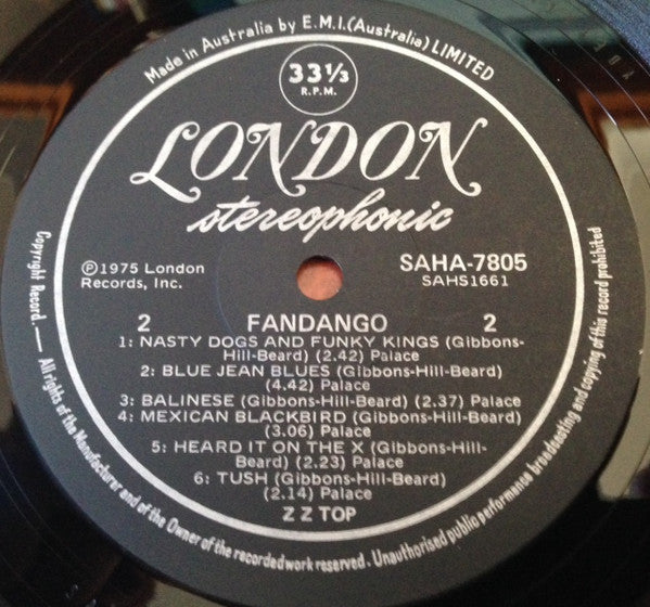 ZZ Top : Fandango! (LP, Album)