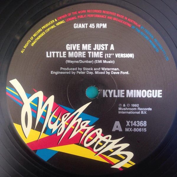 Kylie* : Give Me Just A Little More Time (12", Single)