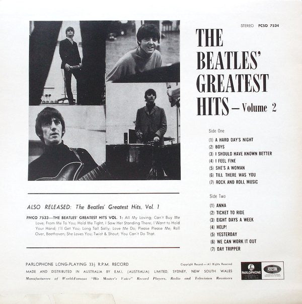 The Beatles : Greatest Hits Volume 2 (LP, Comp, RE)