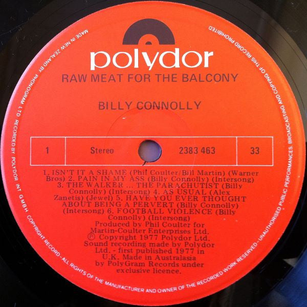 Billy Connolly : Raw Meat For The Balcony (LP, Album)
