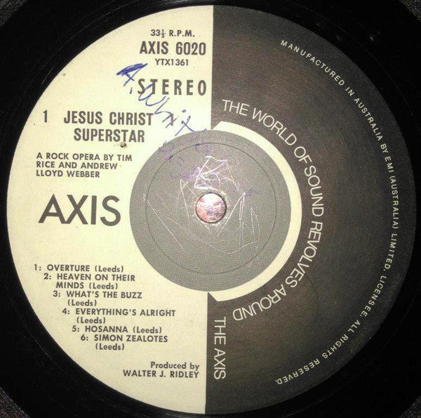 Andrew Lloyd Webber And Tim Rice : Jesus Christ Superstar A Rock Opera By Tim Rice And Andrew Lloyd Webber (LP, Album)