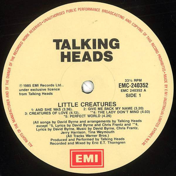 Talking Heads : Little Creatures (LP, Album)