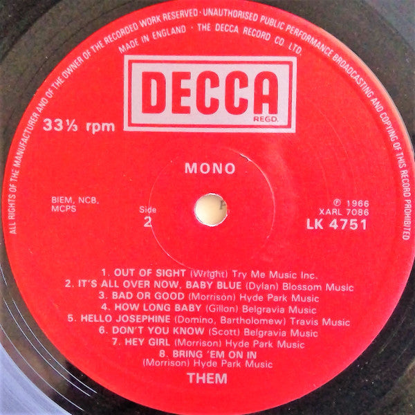 Them (3) : Again (LP, Album, Mono)