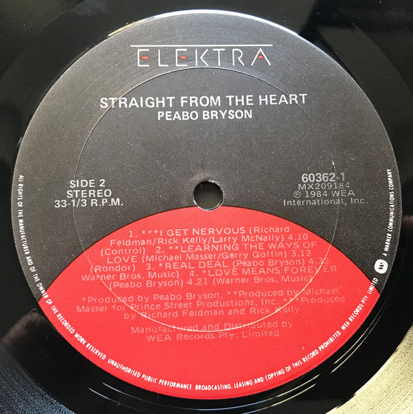 Peabo Bryson : Straight From The Heart (LP, Album)