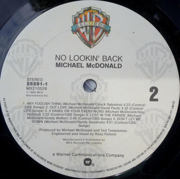 Michael McDonald : No Lookin' Back (LP, Album)