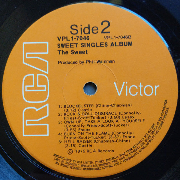 The Sweet : Sweet Singles Album (LP, Comp)