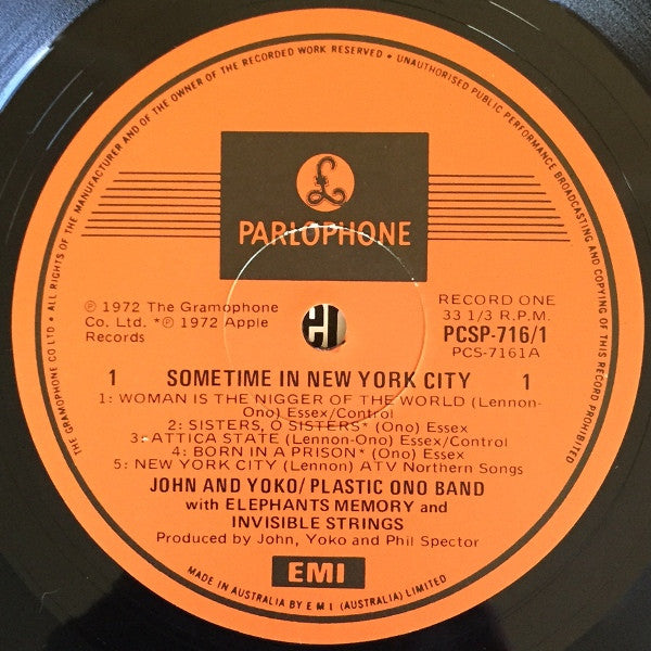 John Lennon & Yoko Ono / The Plastic Ono Band With Elephants Memory Plus Invisible Strings : Some Time In New York City (2xLP, Album, RE, Gat)